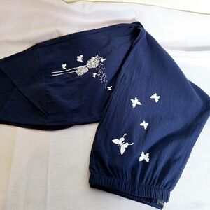 E-Retro brand "Float like A Butterfly" Lagenlook pull-on crop pants size XL.